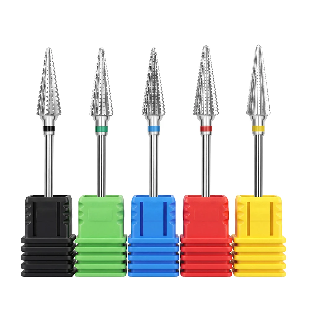 1pc 5-in-1 Carbide Professional Tungsten Steel Nail Drill Bit Gradient Teeth Design for Pre-treatment and Removal gallery 1