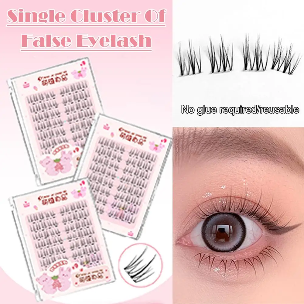 Faux-cils à grappe unique sans colle, idole coréenne, cils améliorés en forme de U, naturels, doux, noirs, St M1E8