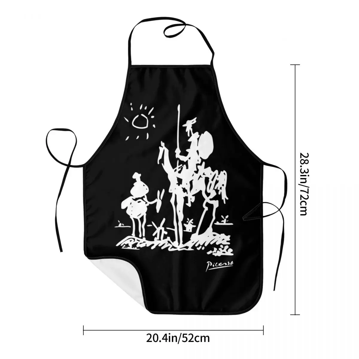 Custom Bib Pablo Picasso Don Quixote Apron Men Women Unisex Adult Chef Kitchen Cooking Spanish Artist Tablier Cuisine Painting