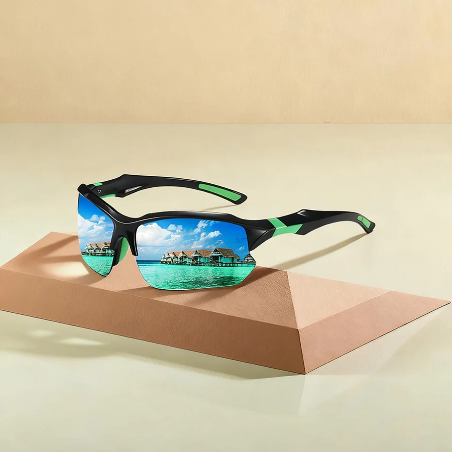 أزياء خمر نصف الإطار الدراجات نظارات شمسية رياضية الرجال النساء تشغيل تسلق الجبال الرياضة رجل نظارات شمسية UV400 نظارات