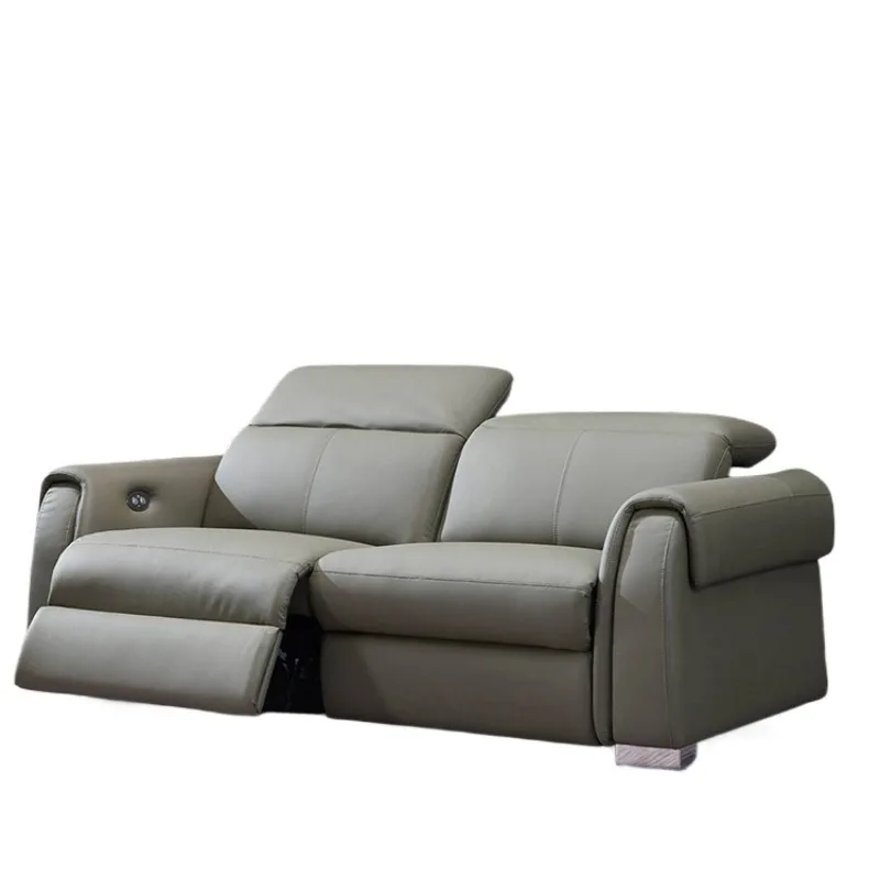 

Living room sofa Electric recliner Leather sofa with USB and adjustable headrest Smart
