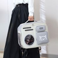 Portable Pet Carrier Backpack Foldable Breathable Travel Dog Bags Comfortable Large Capacity Cat Carrying Bag For Cat Puppy Dog