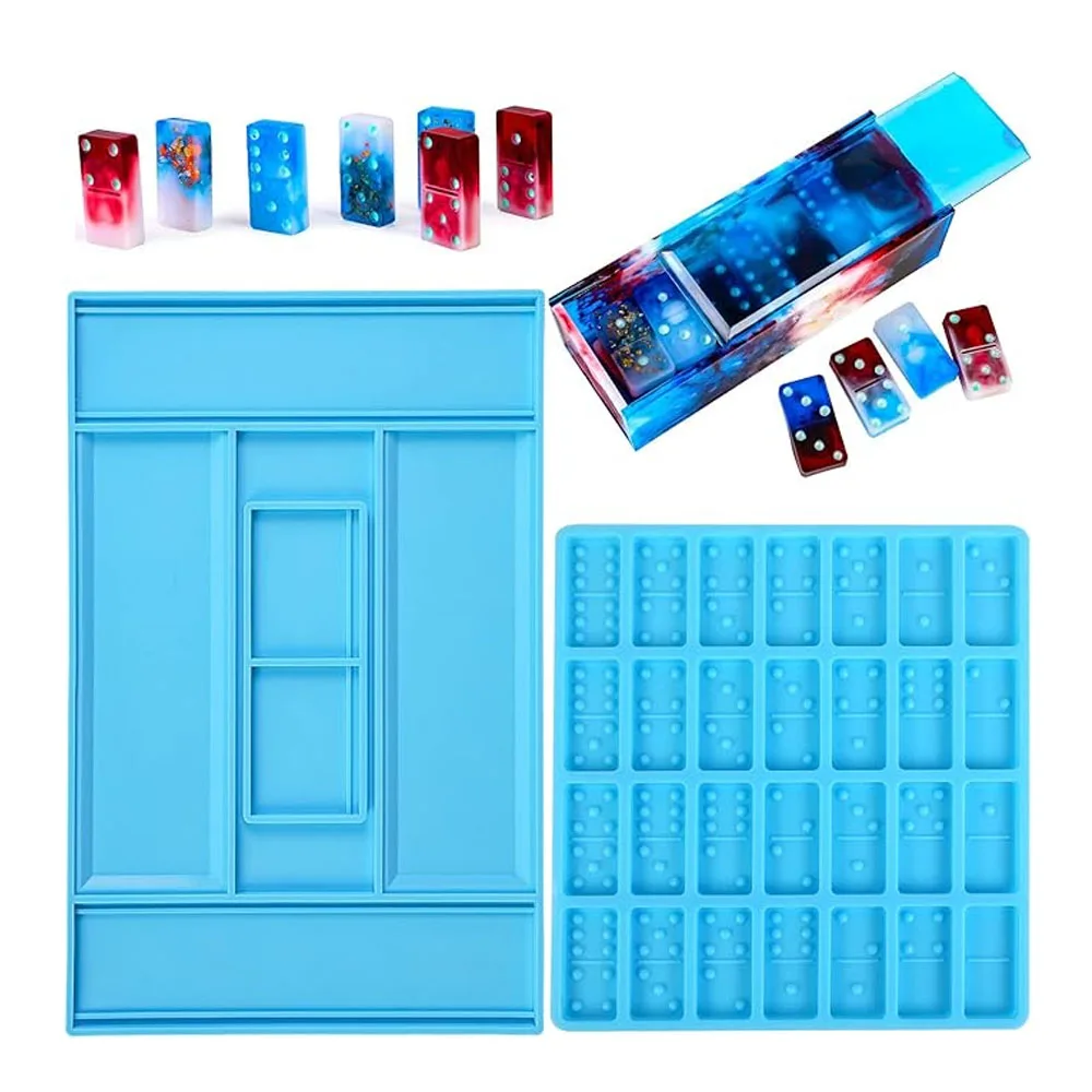 

DIY Crystal Epoxy Resin Game Mold DIY Making Tools Dominoes Casting Silicone Mould