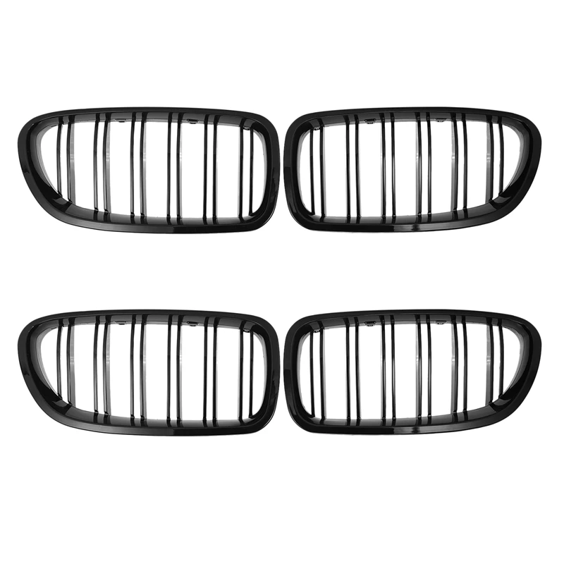 

4X Gloss Black Car Front Kidney Grille Grill For-BMW 5 Series F10 F11 F18 M5 2010-2017