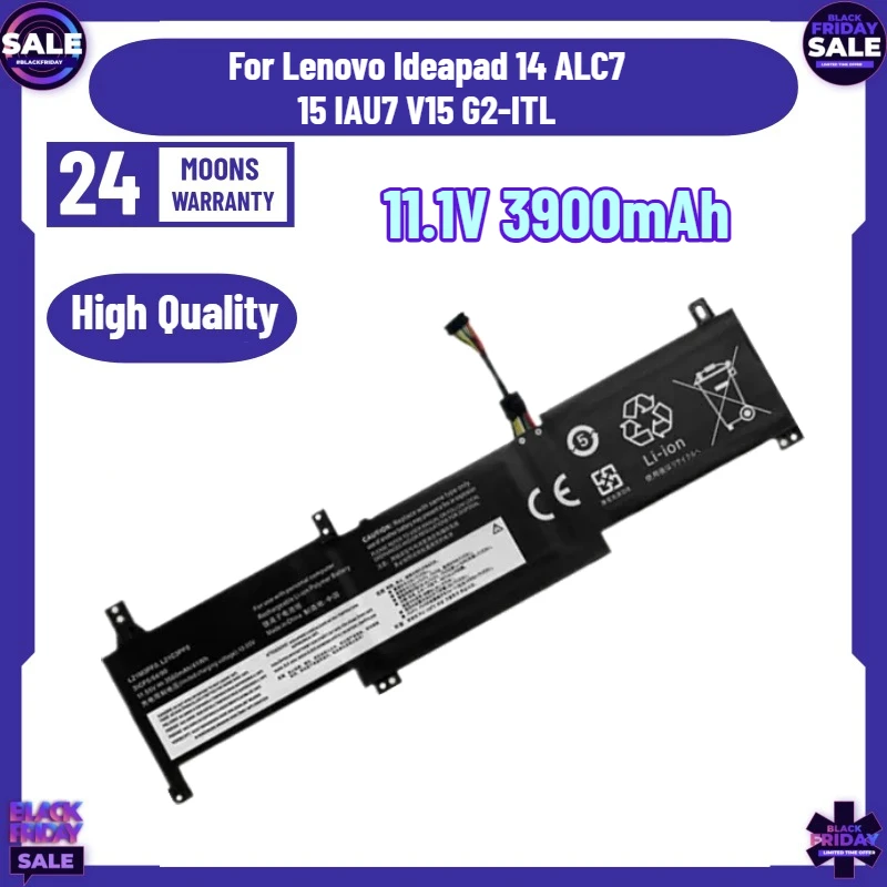 Laptop Battery L21M3PF0 11.1V 3900mAh for Lenovo Ideapad 14 ALC7 15 IAU7 V15 G2-ITL Series L21D3PF0 L21C3PF0 L21L3PF0 L21M3PF1