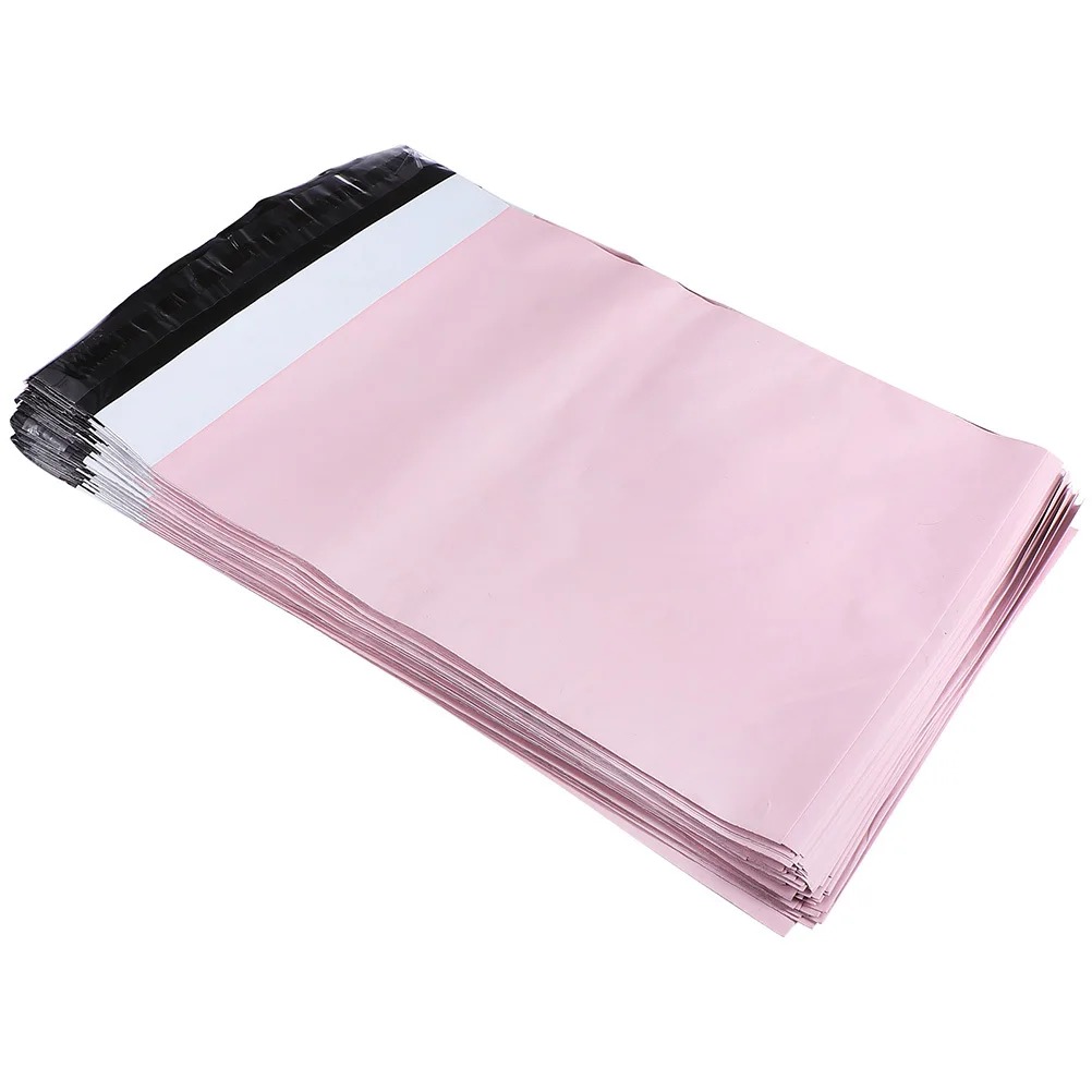 

50Pcs Thickened Bags Pink Plastic Mailing Bags Strong Glue Delivery Packaging Envelopes for Apparel Home Use