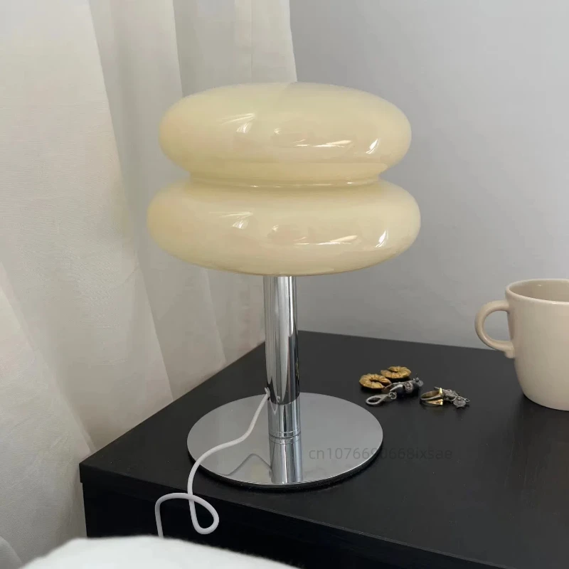 Cake Style Bedside Lamp Glass Bauhaus Minimalist Living Room Bedroom Internet Famous Macaron Atmosphere Bedside Lamp