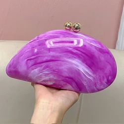 Luxury Marble Patterned Acrylic Shell Bag Banquet Bag Box High Quality Clutch Bag Crossbody Bag
