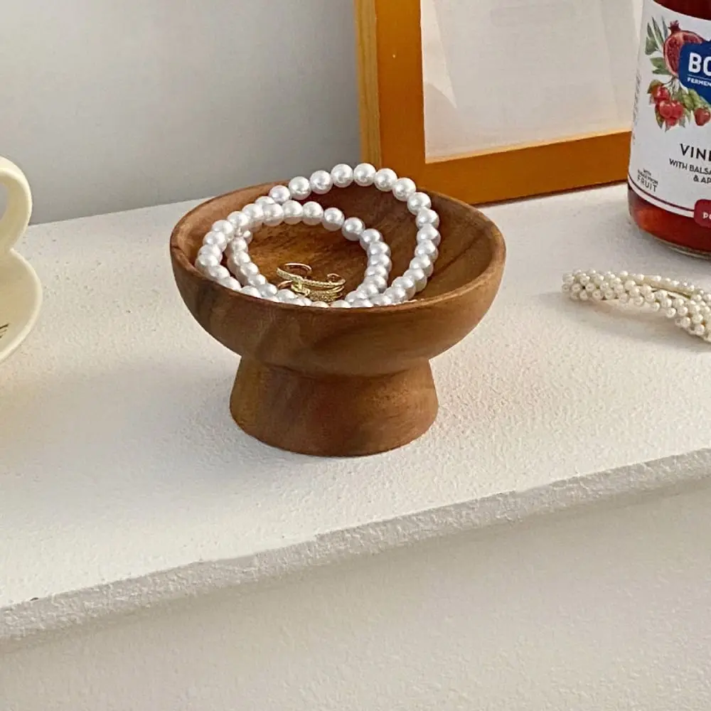 

Retro Wood Jewelry Display Tray Ear Studs Case Tall Tray Jewelry Storage Tray Irregular Shape Dessert Display Frame