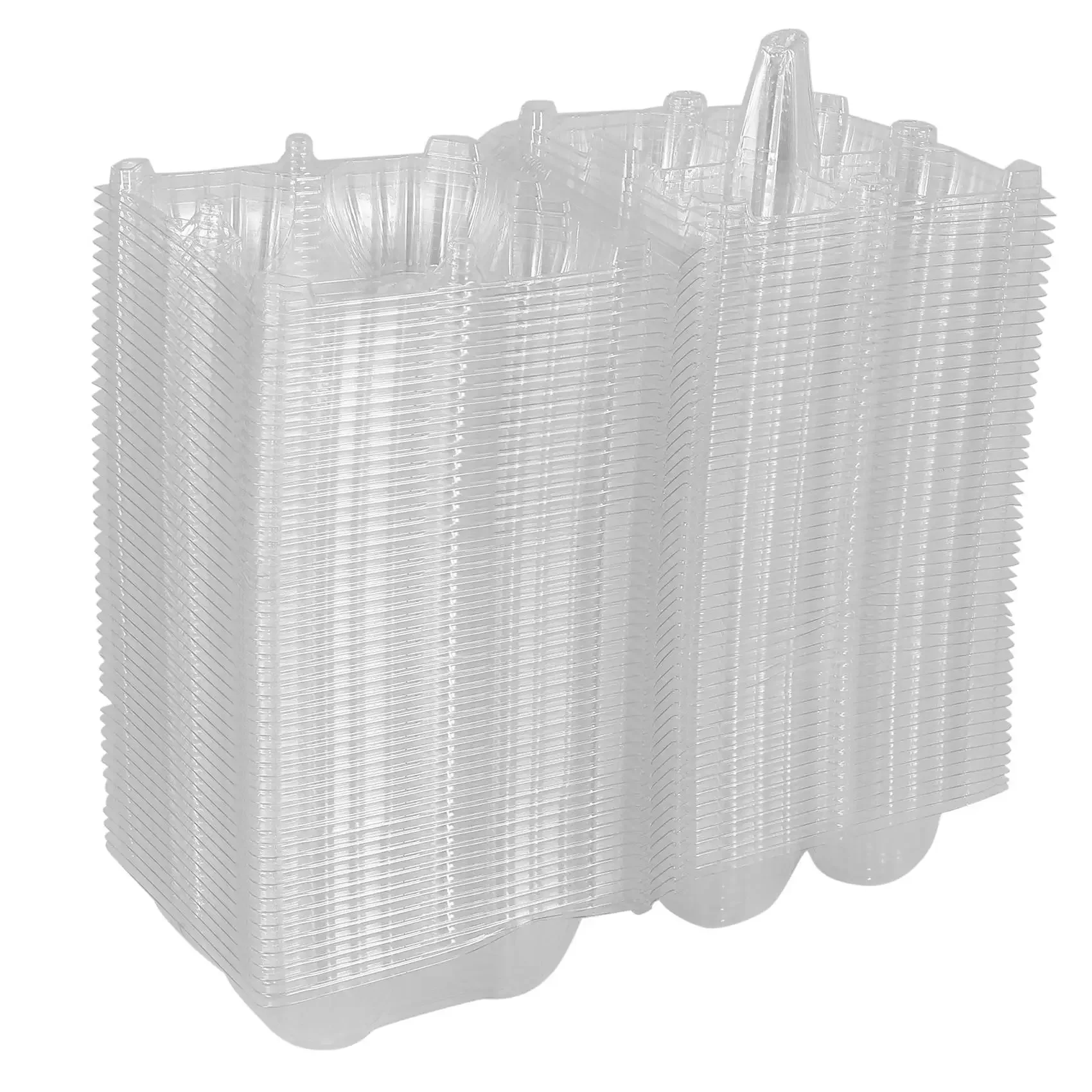 

50Pcs Plastic Egg Cartons Bulk Clear Chicken Egg Tray Holder for Family Pasture Chicken Farm Business Market- 4 Grids
