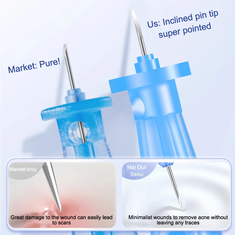 50 個使い捨てにきびにきびポッパー針にきび白頭にきび閉じた口プロフェッショナル滅菌クリアにきび針