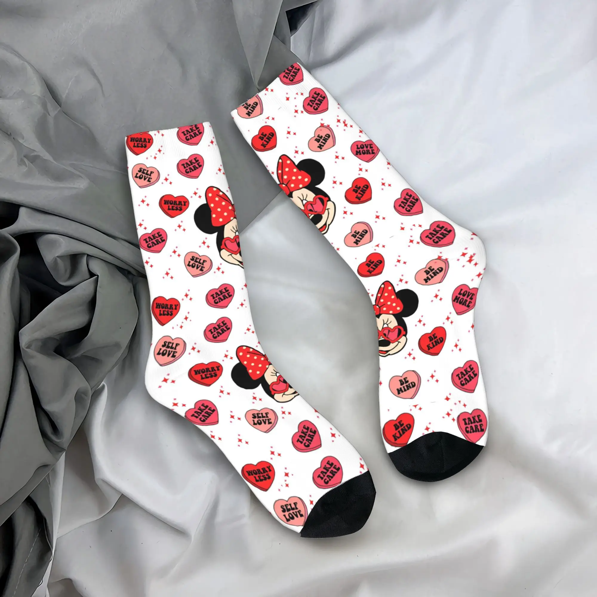 

Fashion Men's Socks Casual Mickey Minnie Cartoon Sock Polyester Love Heart Graphic Women's Socks Spring Summer Autumn Winter