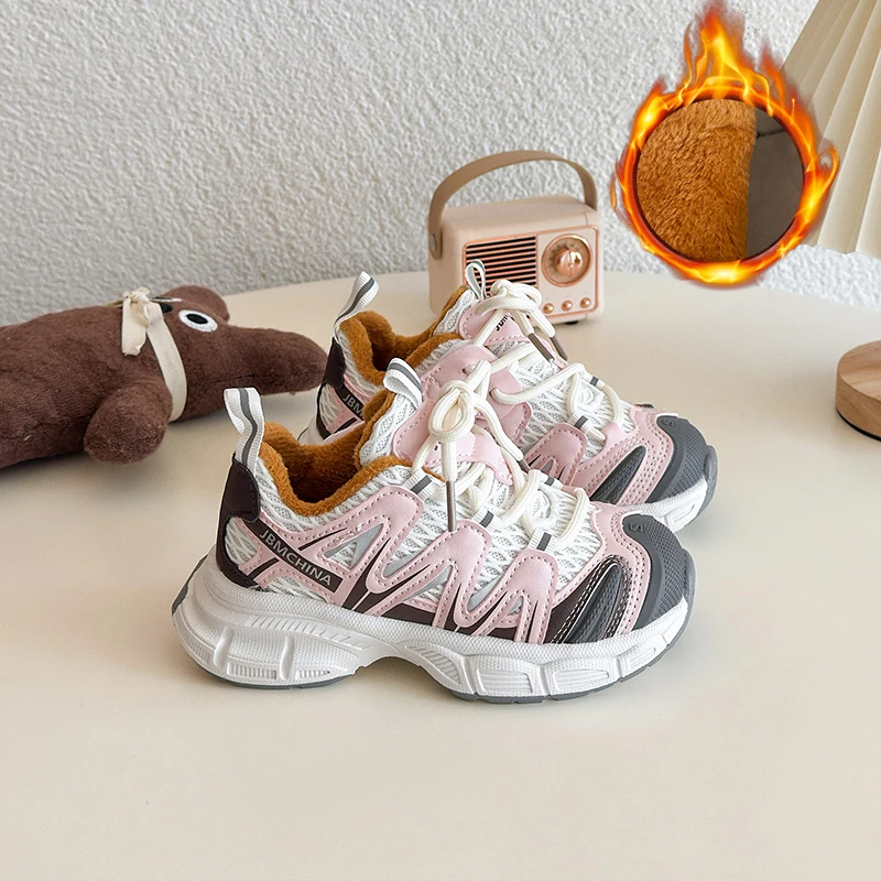 

New Fashion Casual Breathable Mesh Children Running Shoes Lightweight Winter New Style Anti-slippery Versatile Outside Sneakers