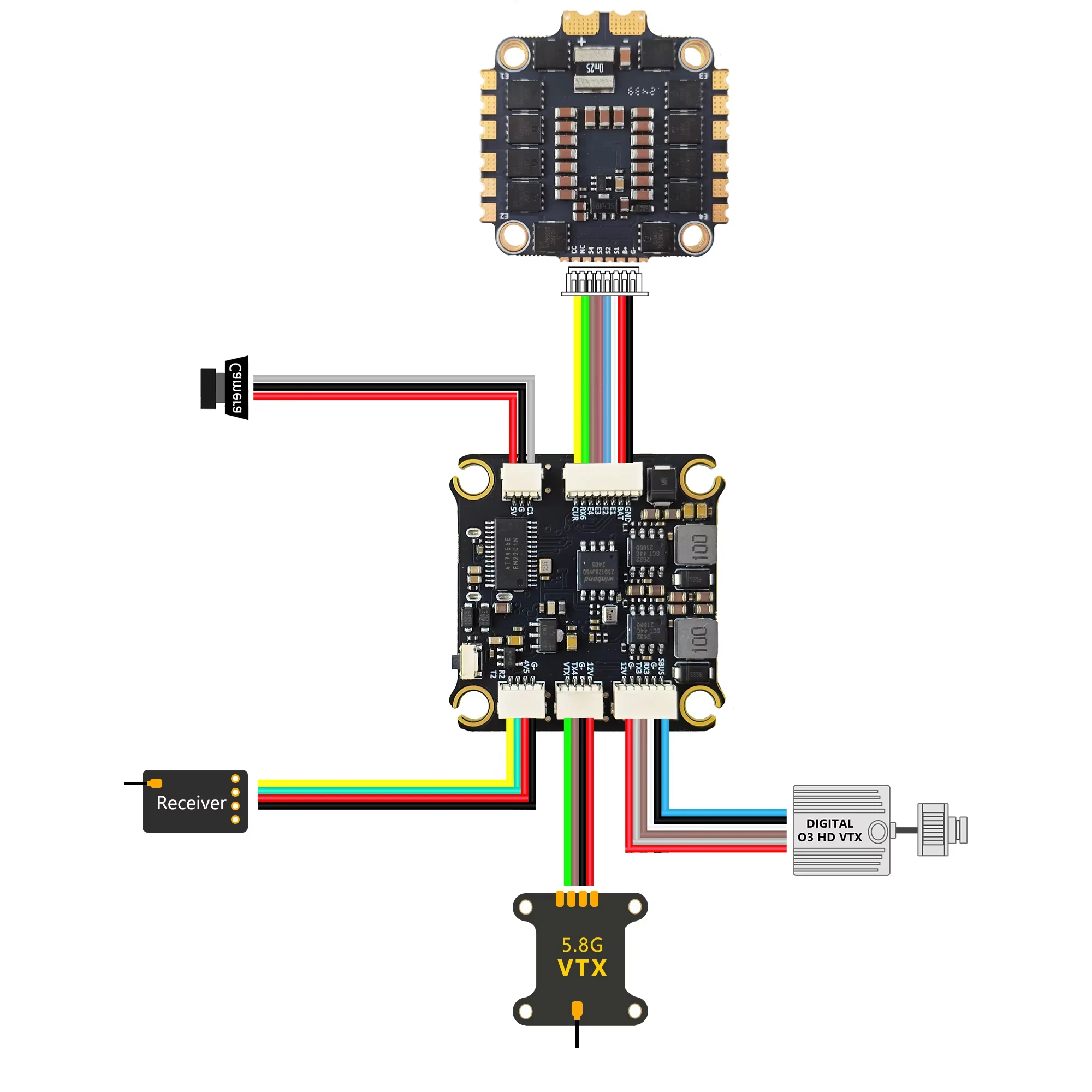 SoloGood 8S F722 60A Stack ICM42688P يدعم كاميرا FPV المزدوجة بطارية 8S 30.5X30.5mm 3-8S لطائرة بدون طيار FPV #5