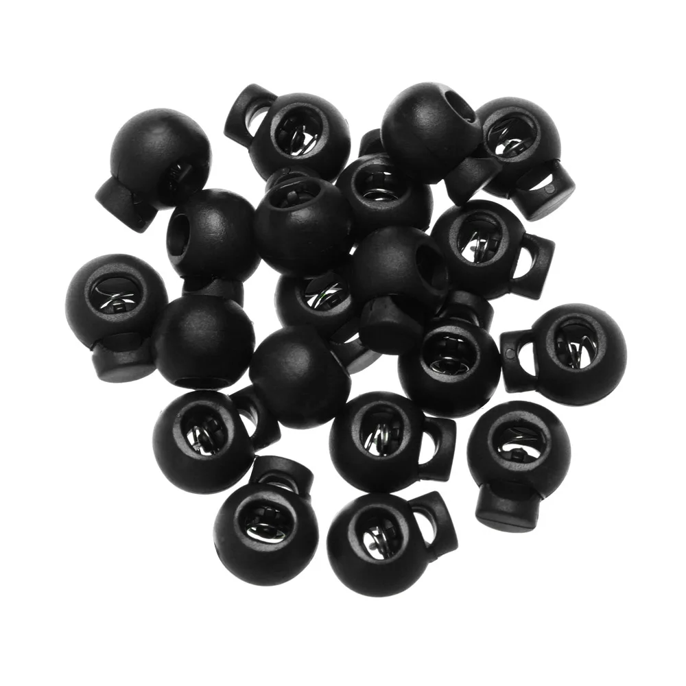 20pcs 18*15mm DIY Sportswear Accessories Apparel Shoelace Cord Lock Bean Toggle Clip Plastic Stopper