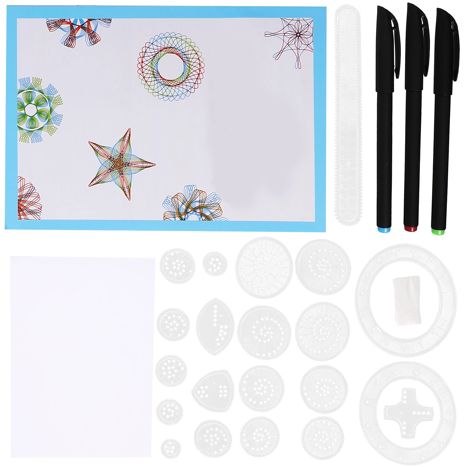 Wanhua-Juego de reglas, engranajes, accesorios de dibujo, ruedas manuales, rompecabezas de madera, juguete giratorio, entrelazado para niños
