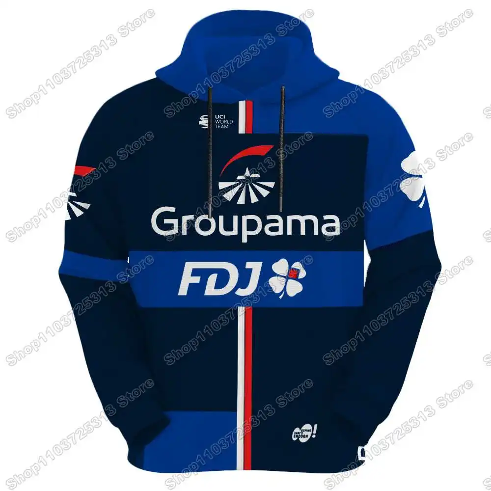 Sudadera con capucha del equipo FDJ 2024,Maillot de ciclismo Ropa Tour Italia Francia España,Sudadera informal para hombre,Sudaderas con capucha primavera otoño invierno Sudadera con capucha Ropa de calle Ropa deportiv