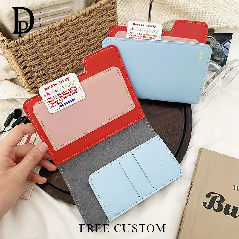 Travel Custom Name Passport Holder Multifunction Lovely Personalized Passport Cover Korea Style Woman Fashion Travel Wallet Gift