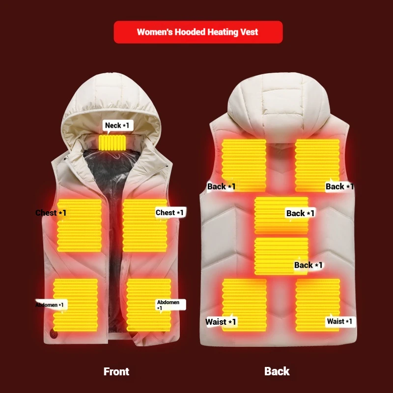 Mens Womens Graphene Heating Vest Intelligent Heating Suit Couple Outdoor Thermal Wear Electric Warm