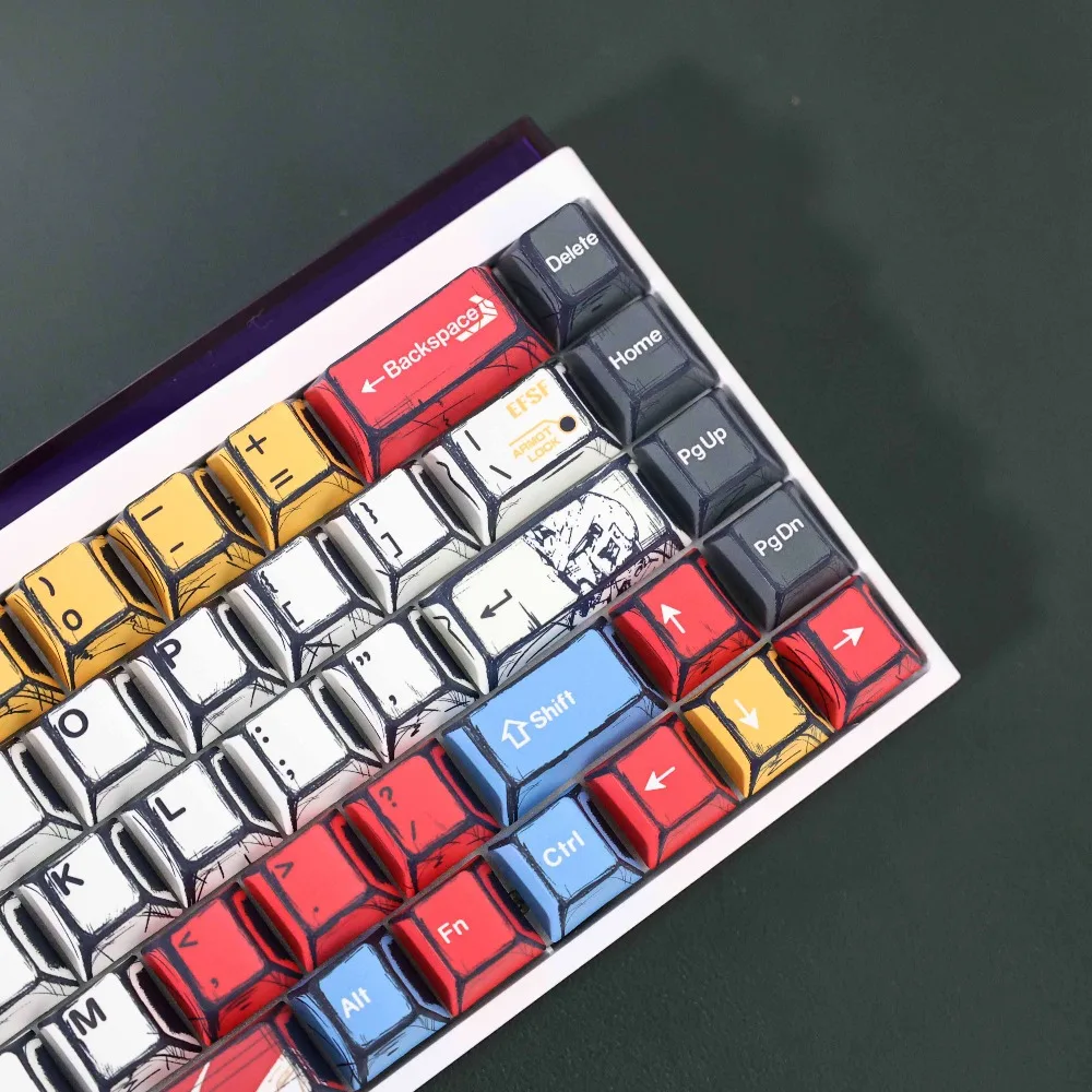 Cartoon Style PBT Keycap Cherry Profile Dye Sublimation Mixed Color 136 Keys Original Factory Height  60 87 104 Layout Keycaps