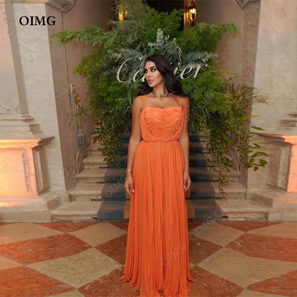 

OIMG OrangeLong Formal Occasion Party Dress Chiffon Heart A Line Floor Length Custom Evening Prom Party Gowns Dresses 2023