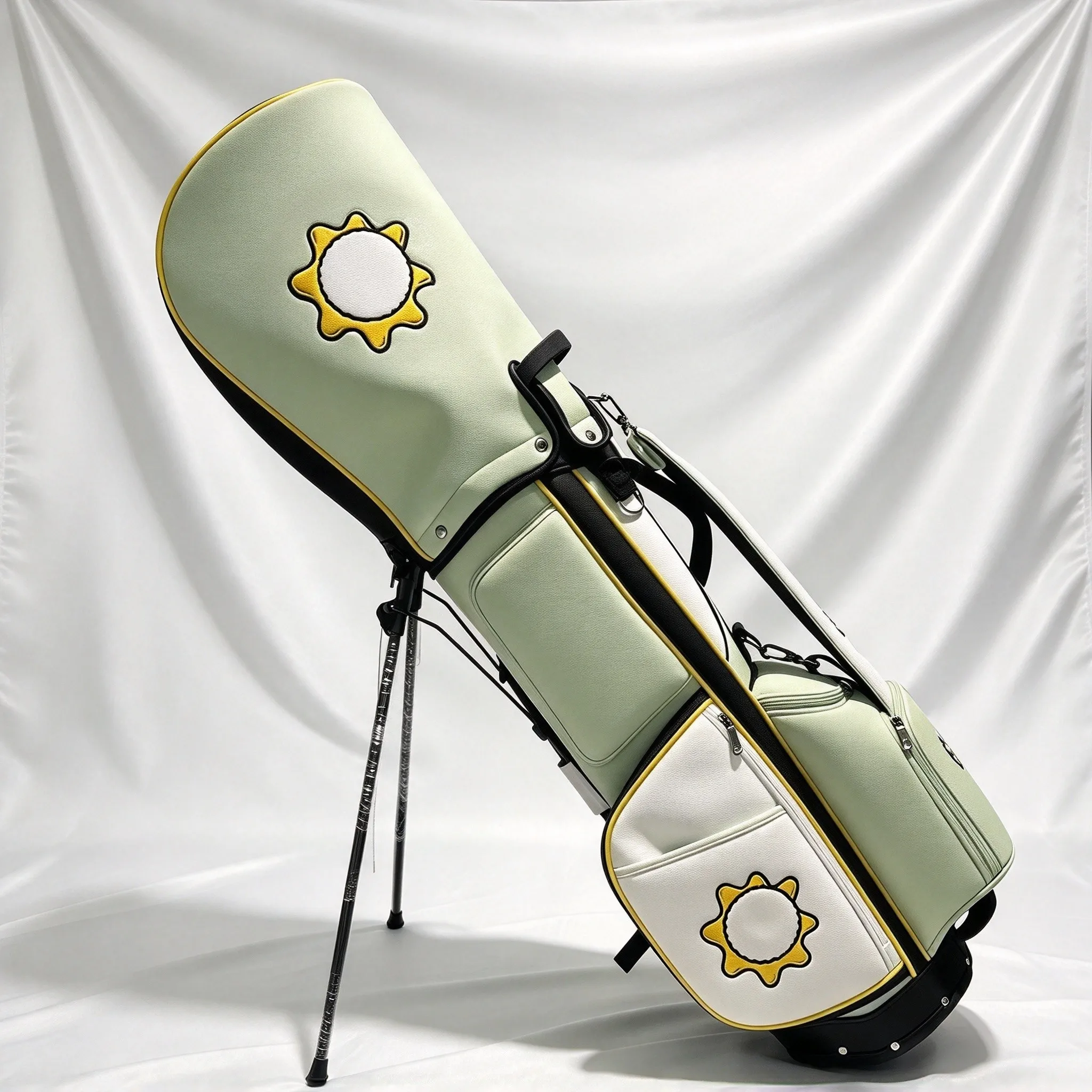 Portable Golf Stand Bag with Dual Hoods, Ultra Lightweight Waterproof Unisex Golf Club Storage Bag