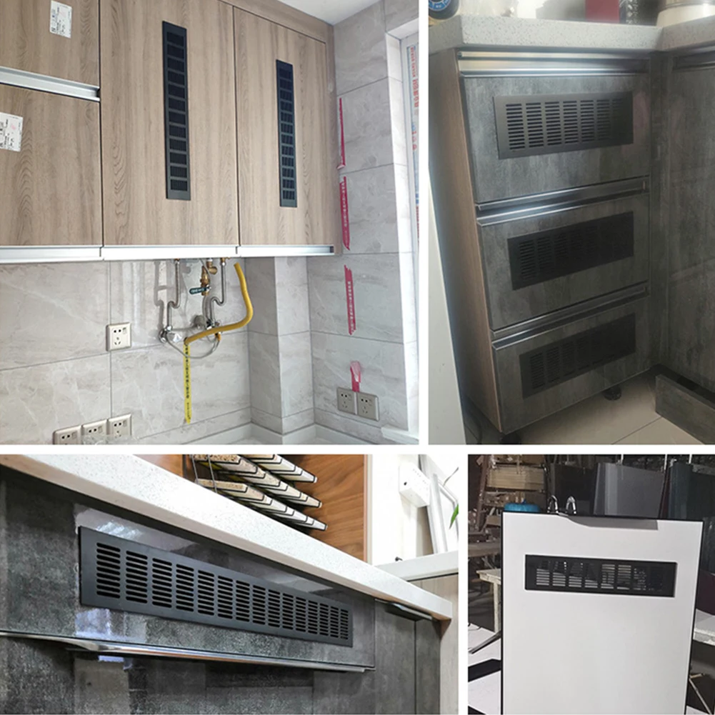 Lemari Kabinet Ventilasi Udara Kisi Ventilasi-Penutup Plastik Persegi Panjang Knalpot Mesh Mebel Perangkat Keras Dekorasi Rumah Aksesori