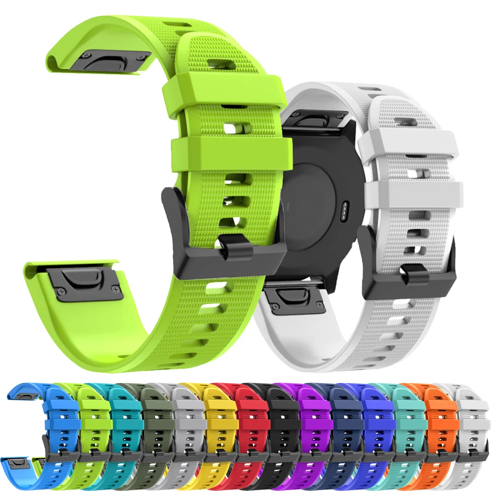 

22mm 26mm Silicone Watch Band For Garmin Instinct 3 45mm Instinct E Fenix 5 6 7 8 Epix Pro 47mm QuickFit Strap Bracelet Correa
