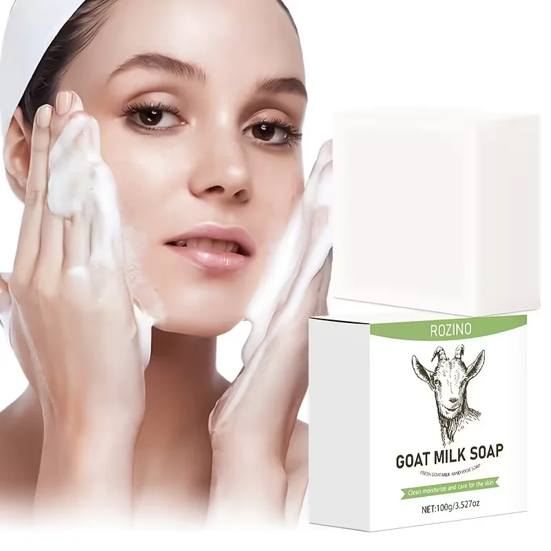 100g Pure Goat Milk Soap, with a Sweet Milky Scent, Effectively Reduces Oiliness, Acne, Dryness, Acne Marks, Pore Dirt, Etc. after Use. It Has a Fine Texture, Provides Powerful Cleansing, and Is Suitable for Face, Body, Bathing, Daily Hand Washing, Etc