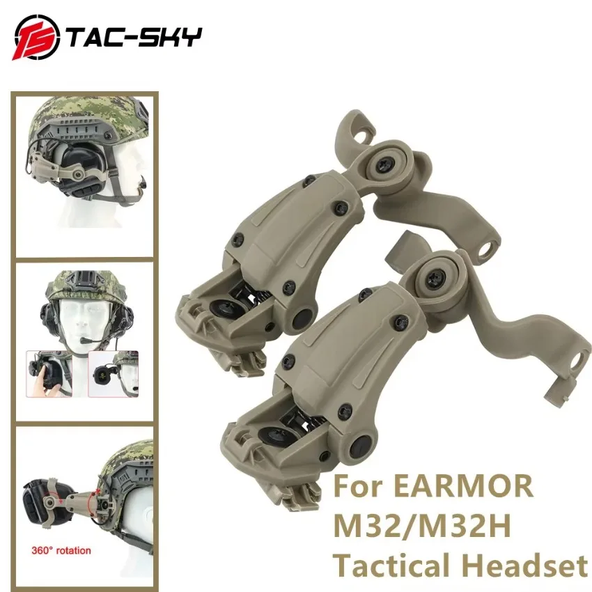 TS TAC-SKY ARC Helmet Rail Adapter Mount Bracket Compatible with EARMOR M32/M32H Tactical Civilian Version Headset