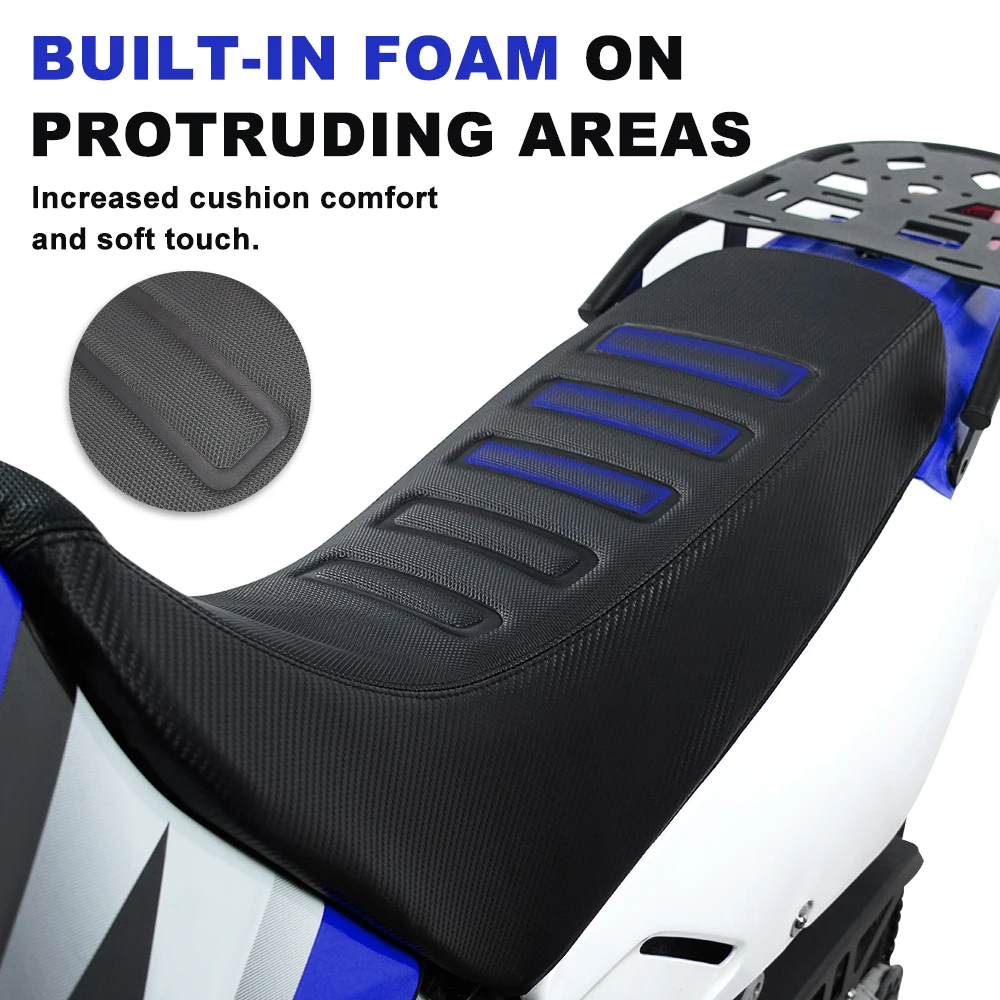 For SUZUKI DR650 DR 650 1996-2024 Motorcycle Striped Grip Gripper Seat Cover PVC Leather Waterproof Seat Saddle Cushion Cover