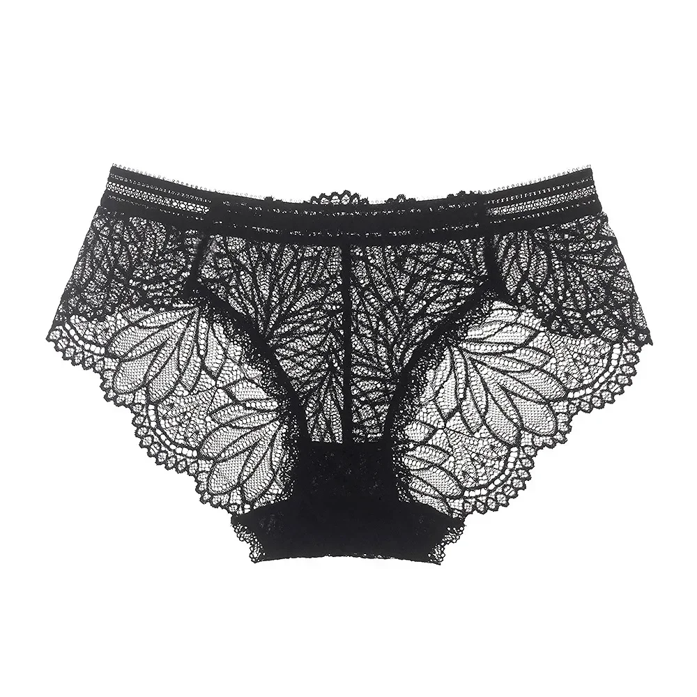 Sexy Lace Thong Women Low Waist Panties Transparent Underwear Hollow Out Female Lingerie Elasticity Comfortable Underpants