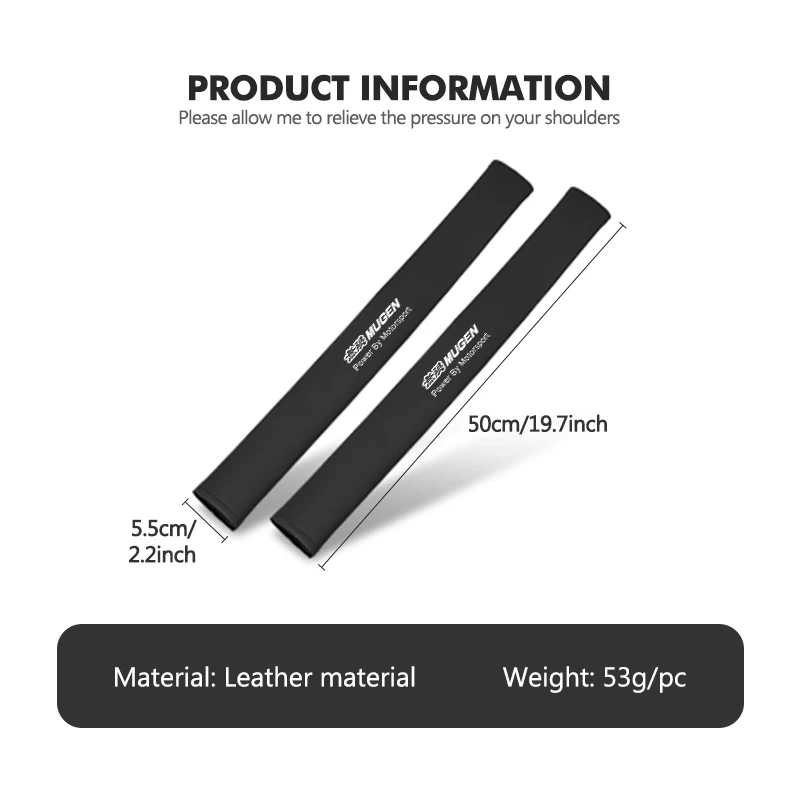 For Honda Car Seat Belt Pad Shoulder Mat Leather Safety Belt Protector Pads Mugen Power Typer Civic Accord CRV view 6