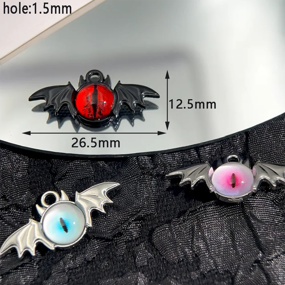 5pcs/lot Dark Wind Alloy Bat Magic Eye Pendant For DIY Anime Peripheral Necklace Keychain Bracelet Necklace Creative Jewelry image 6