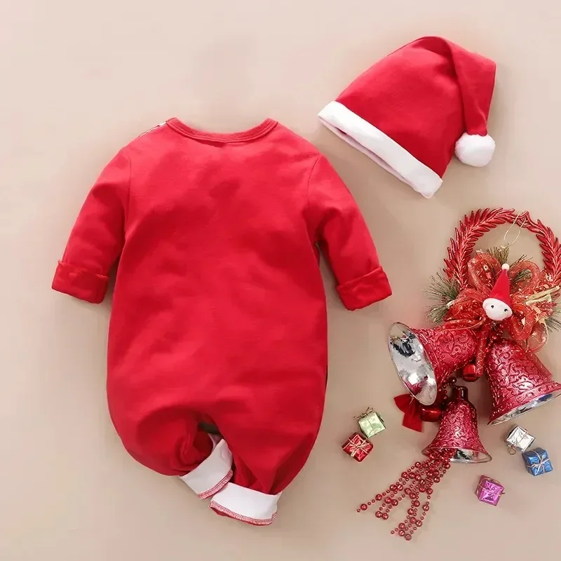 Christmas costumes baby kids clothes girl cosplay Green Elf Santa Claus long sleeve cotton Boys Girls romper hat set cosplay