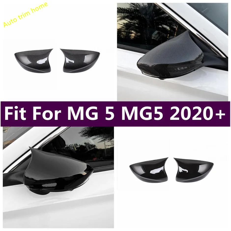 

ABS Black / Carbon Fiber look Car Side Door Rearview Mirror Cover Trim For MG 5 MG5 2020 - 2023 Automotive Exterior Accessories