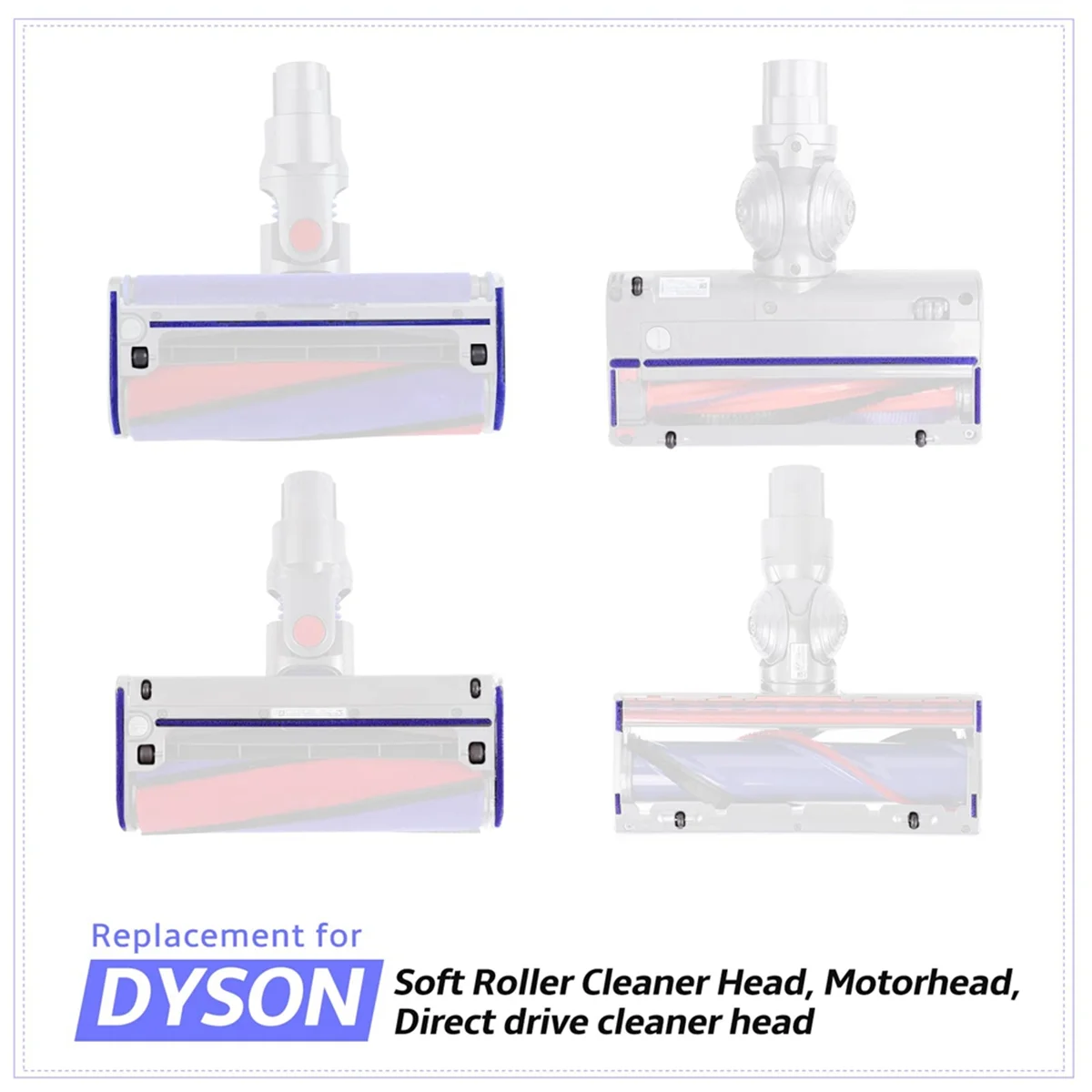 Tiras de pelúcia macias + rolo frontal e peças de reposição do eixo para cabeça de aspirador de pó Dyson V6 V7 V8 V10 V11 V15