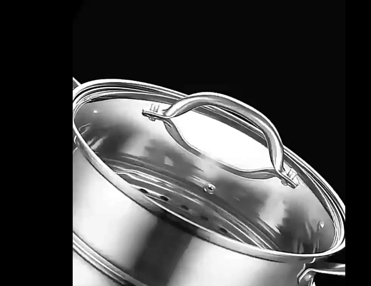 

Утолщенная кастрюля для супа Jmz из нержавеющей стали с покрытым дном, большая, для домашнего использования, подходит для индукционных плит, для каши, большая вместимость.