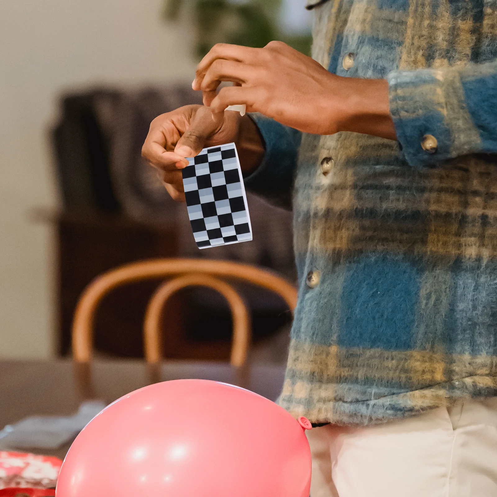 2 Rolls Tape Checkered Pattern Packing for Boxes Adhesive Poster Bopp Moving Package Shipping Practical Bulletin Board