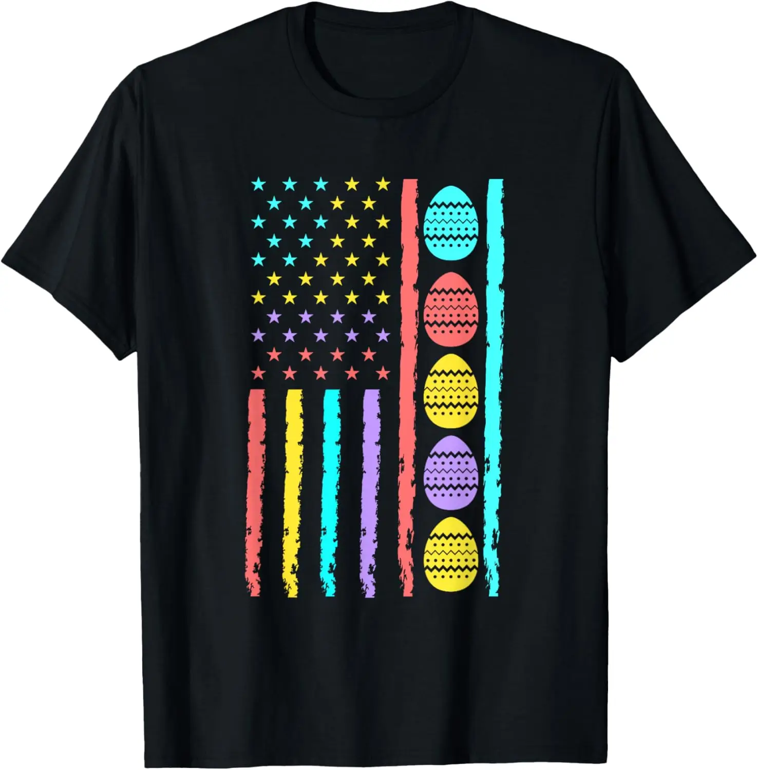 American Flag Happy Easter Egg Hunting Patriotic Easter Day T-Shirt