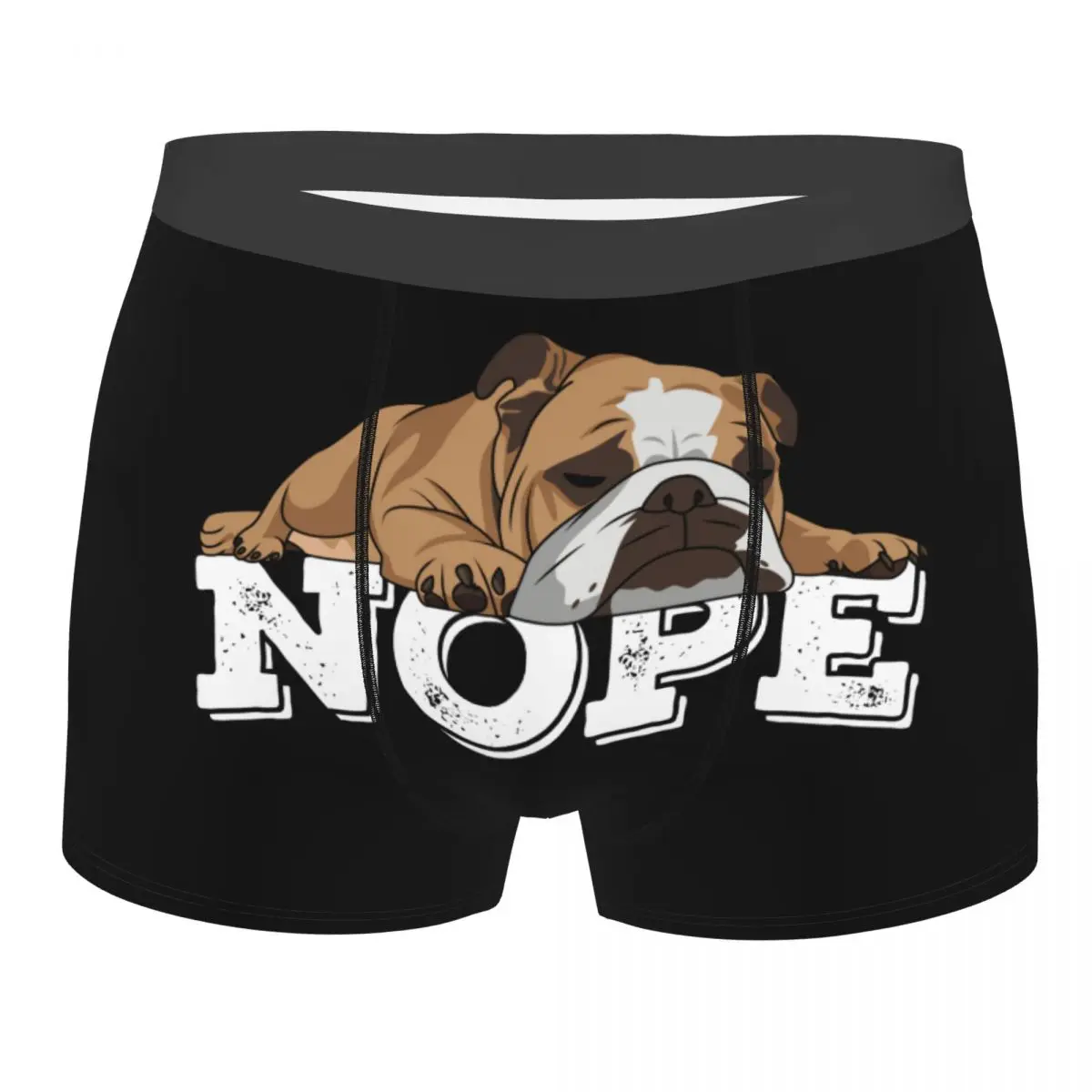 Custom French Bulldog Says Nope Boxer Shorts For Men 3D Print Funny Animal Dog Underwear Panties Briefs Stretch Underpants