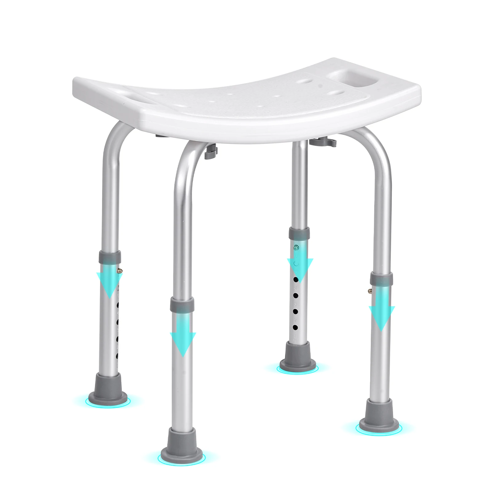 VEVOR Shower Chair Adjustable Height Shower Stool with Built-in Handles Shower Seat for Inside Shower or Tub 158.8kg Capacity