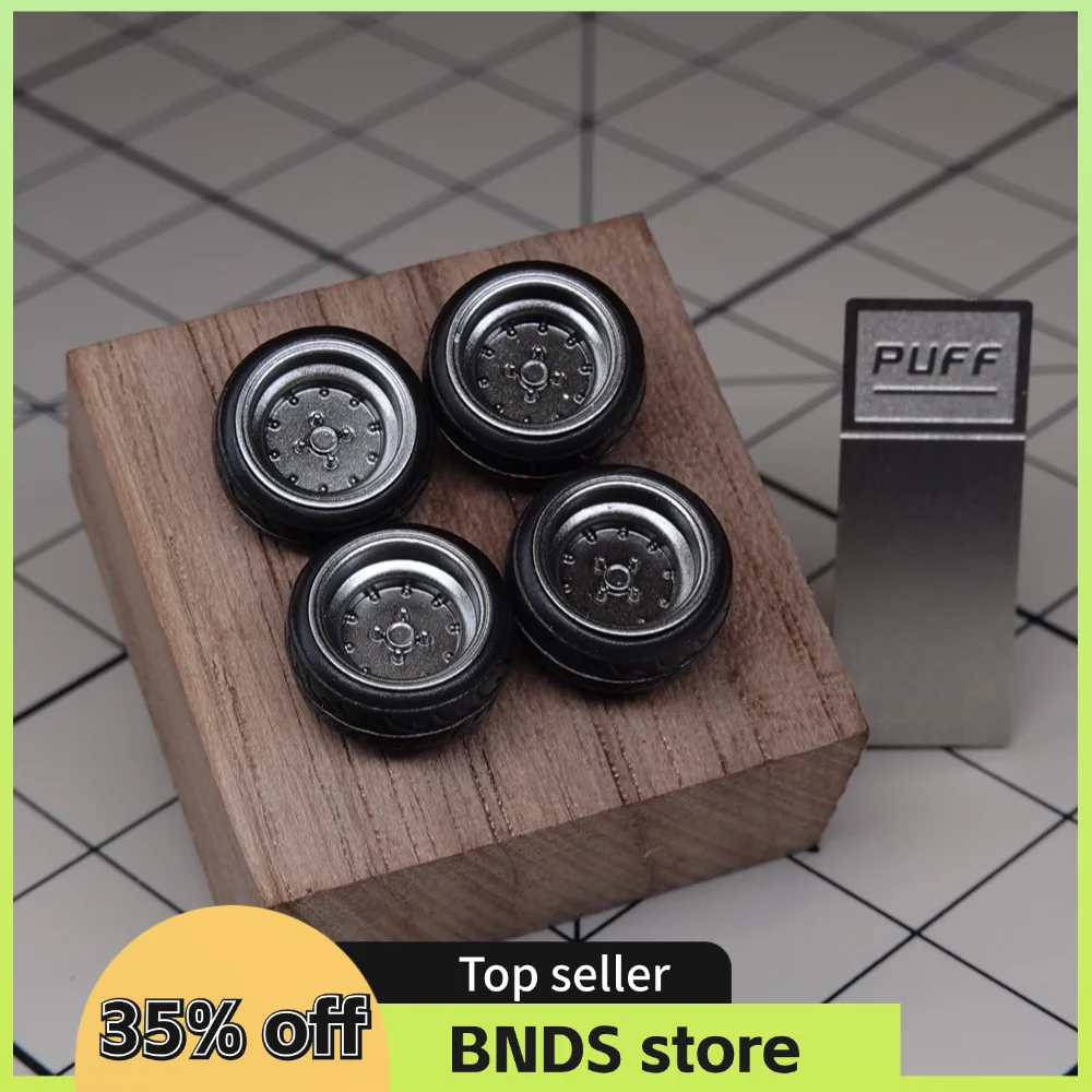 PUFF 1/64 모델 자동차 수지 휠(고무 타이어 포함) 모델 스포츠 차량 Tomica JDM용 부품 재장착