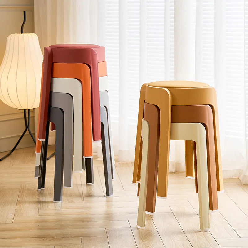 Yjq thickened stackable round stool household living room rental light luxury soft bag windmill stool