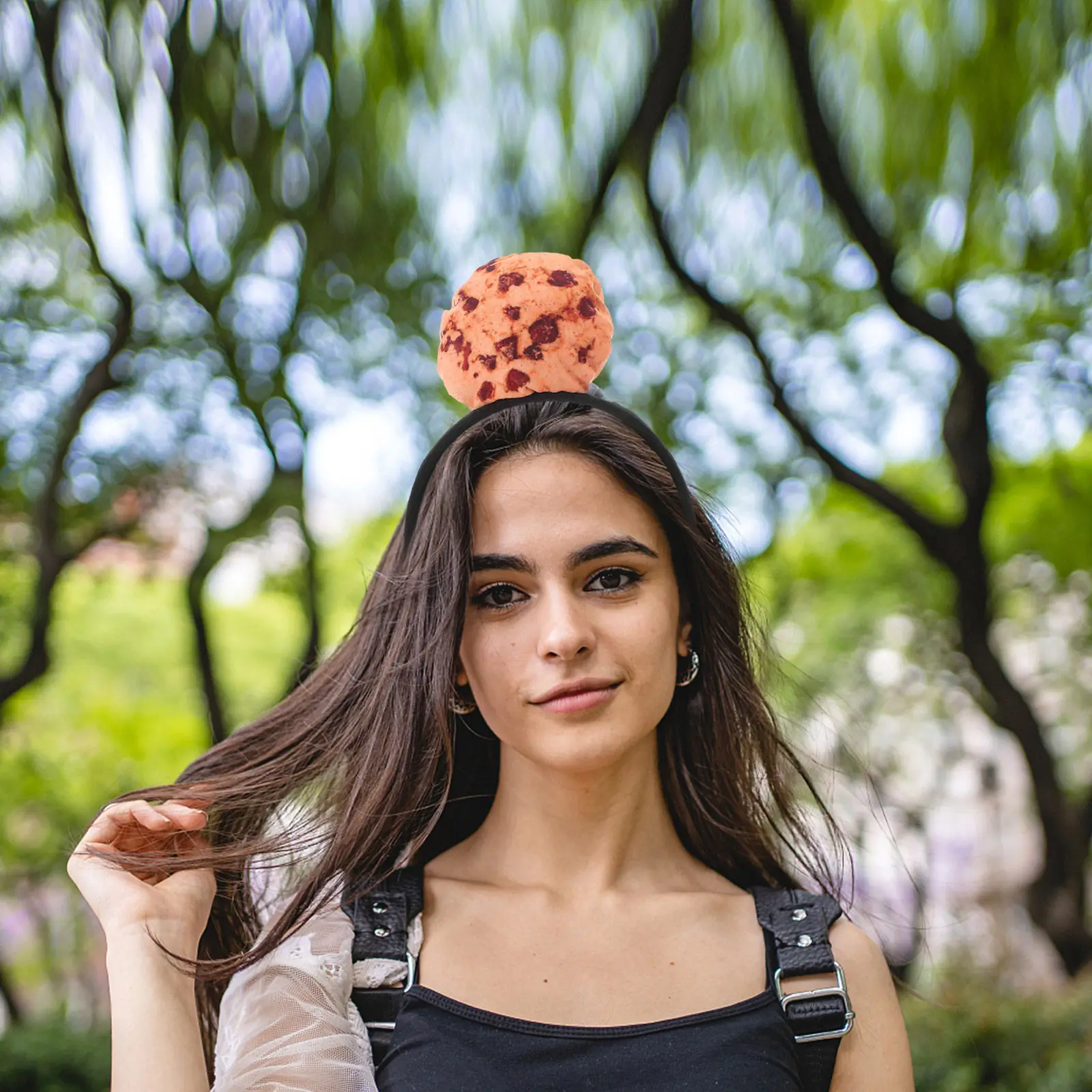 

Cartoon Cookie Headband Soft Comfortable Carnival Party Hairband Cute Novelty Hair Accessory Realistic Cookie Hairband