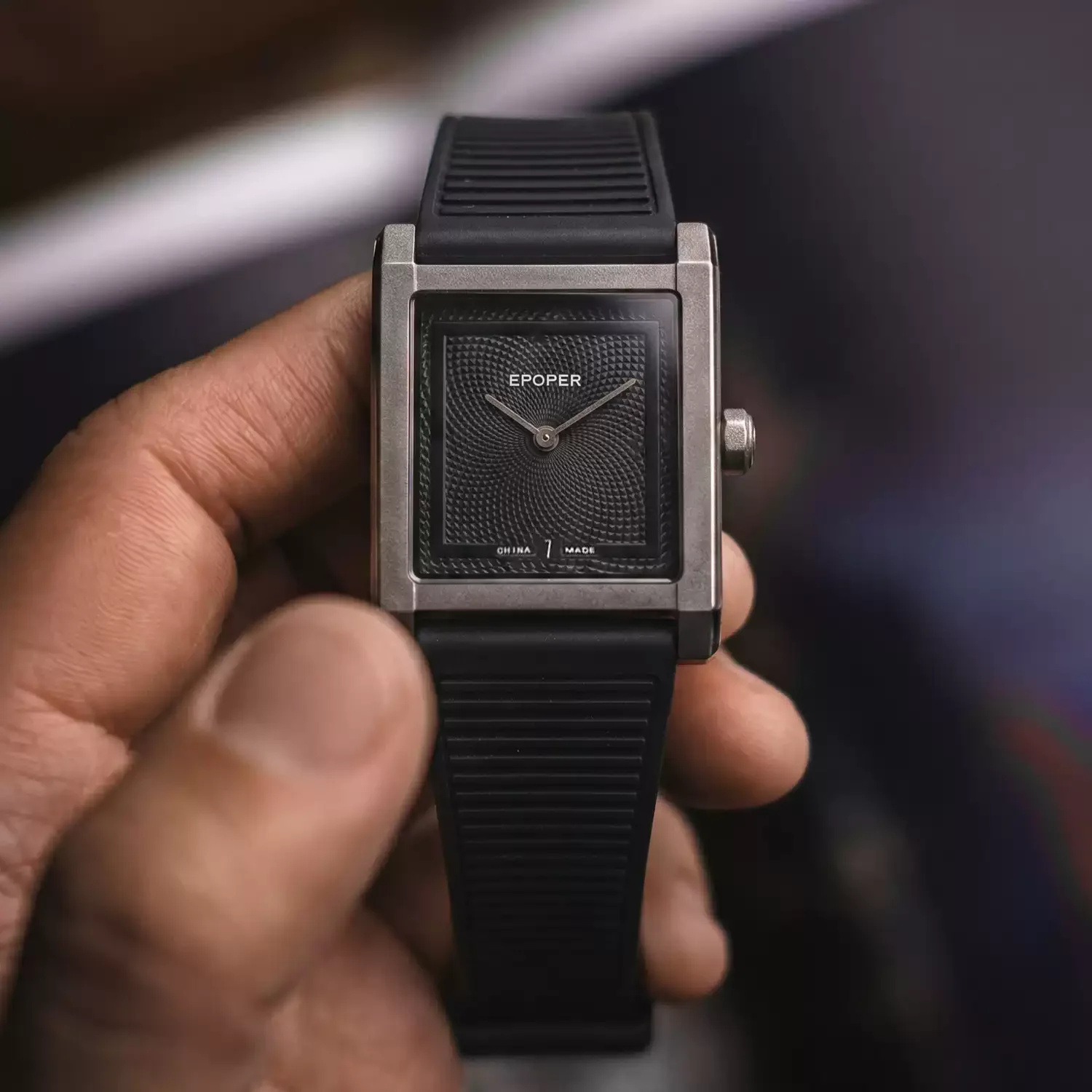Square Dial Men Quartz Watch Minimalist Silicone Rubber Strap Wristwatch Vintage Simple Male Daily Casual Watch Gift For Him