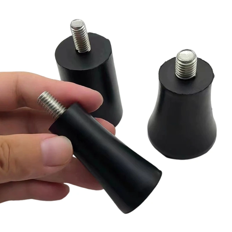 4Pcs M6 M8 Adjustable Feet Pad With Screw Black Anti-slip Shock-absorbing Rubber Leveling Foot Pads Furniture Chair Leg Mat