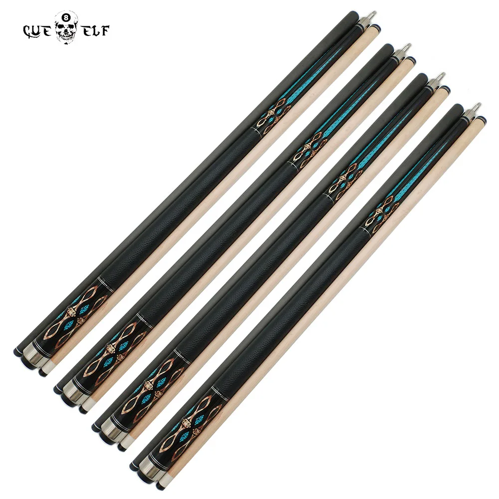 12.5mm Tip Size Carbon And Maple Wood Shaft Real Leather Wrap 58 Inches Billiards Pool Cue in Stock