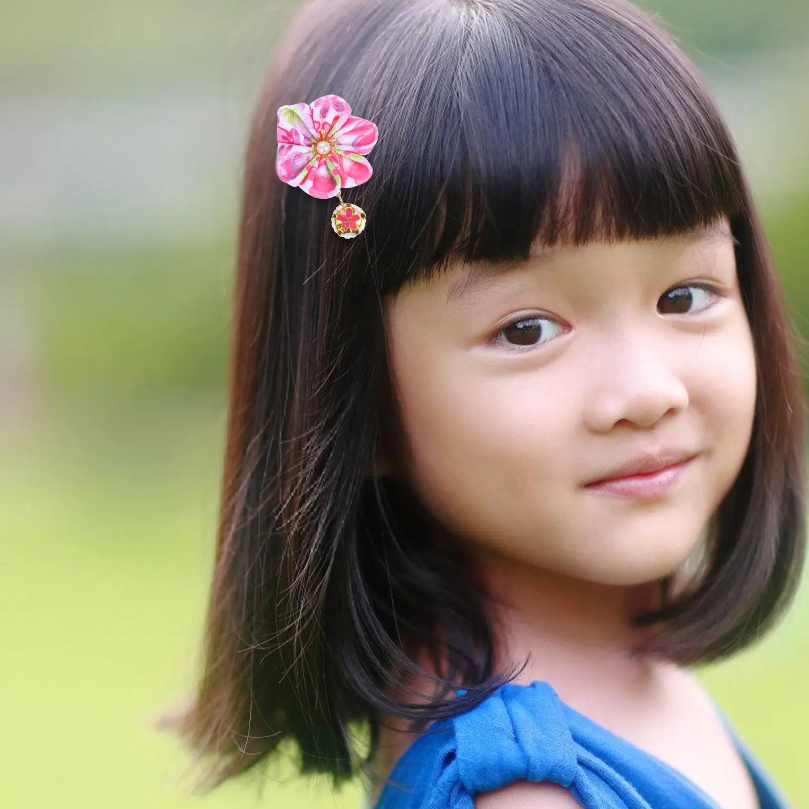 

2pcs Floral Clips For Women Flower Accessories Vintage Cloth Bell Barrette Side Clip Thin Hair Decorative Hair Jewelry Snap Clip