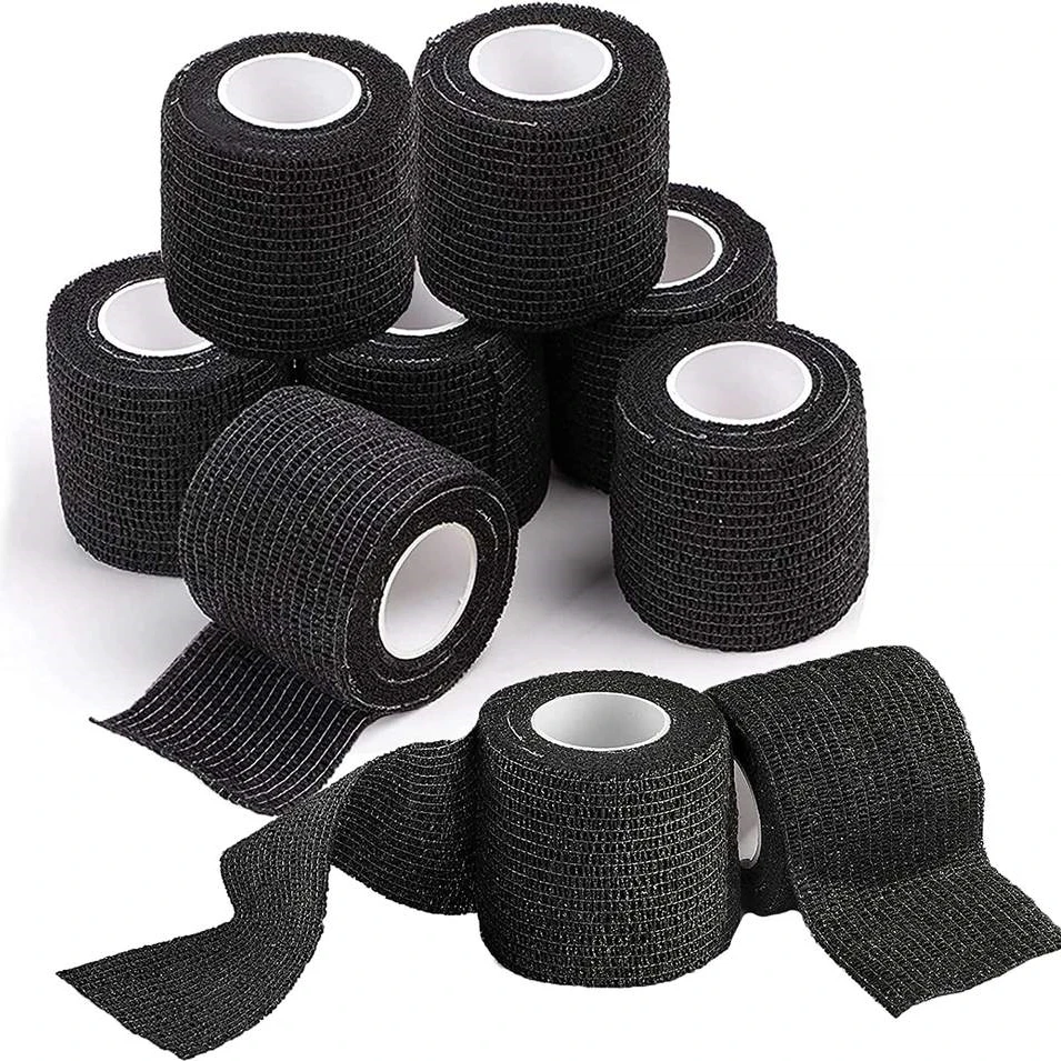 2024 New Black Bandage Cover Wraps Tapes Nonwoven Breathable Self Adhesive Finger Wrist Protection Supply